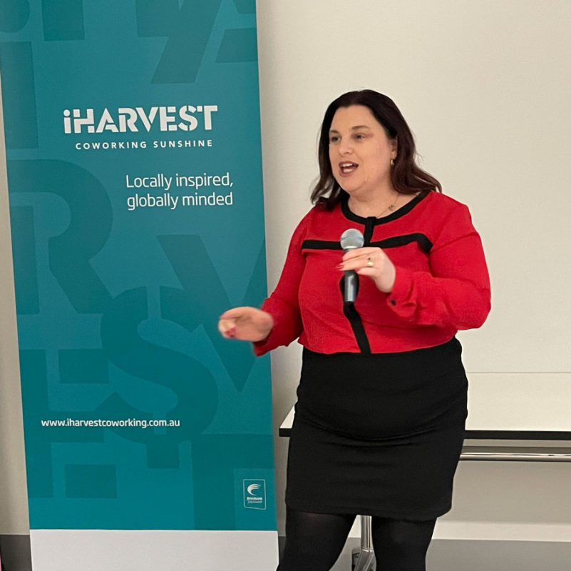 fiona speaking publically at government event