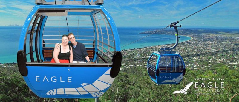 Fiona and Paul on the Arthurs seat Eagle chair lift