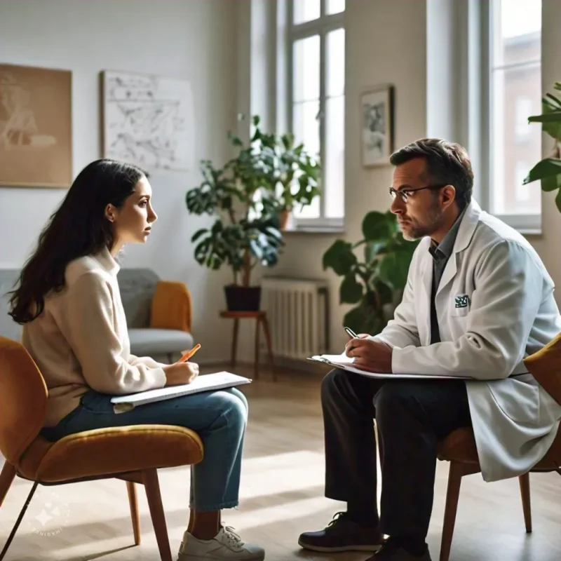 counsellor giving essential advice to a student on mental health