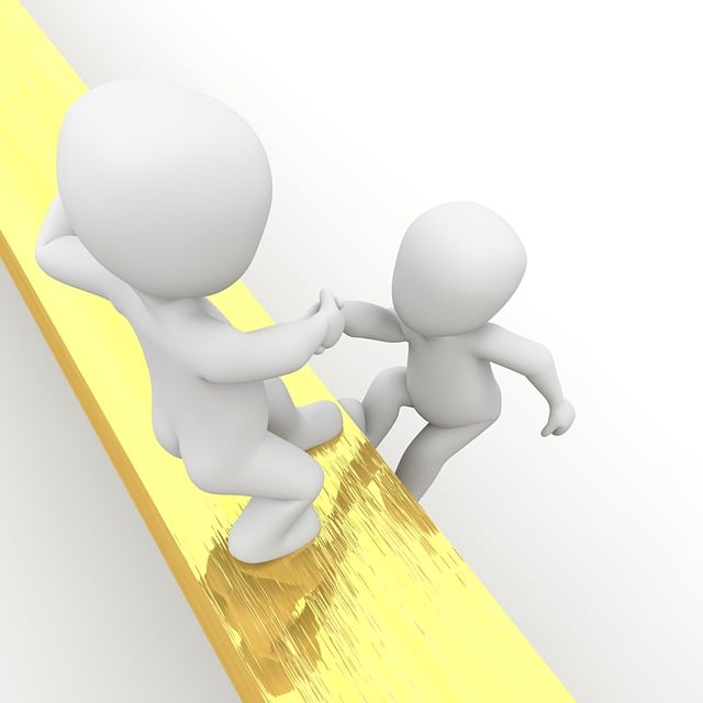 grey characture of person helping another person with a hurdle